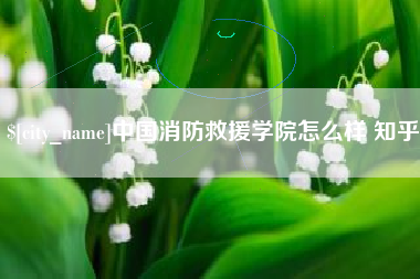 梅河口中国消防救援学院怎么样 知乎