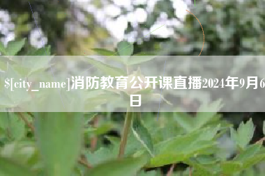 梅河口消防教育公开课直播2024年9月6日