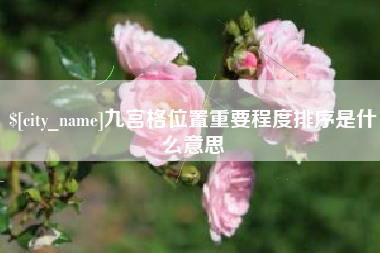 梅河口九宫格位置重要程度排序是什么意思