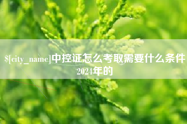 梅河口中控证怎么考取需要什么条件2024年的