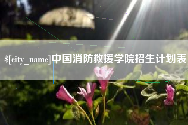 梅河口中国消防救援学院招生计划表